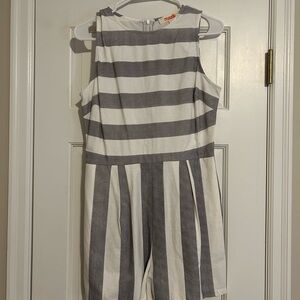 Mazik Gray and White Striped Romper